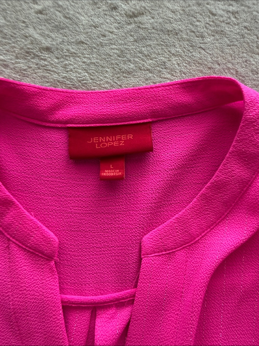 Jennifer Lopez Hot Pink Surplice Blouse - Picture 3 of 5